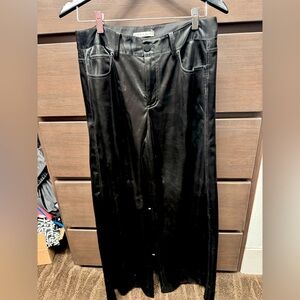 Faux leather palazzo pants Alice and Olivia brand size 10